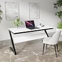 Riyan Luxiwood® Z Type Study Table in Engineering Wood Home &amp; Office, Study Table, Sturdy Structure, Easy Assemble, Space Saver &amp; Easy Cleaning (Color-White) (Size-12X6X75CM)