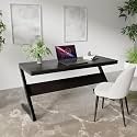 Riyan Luxiwood® Z Type Study Table in Engineering Wood (3 Years Warranty), Home &amp; Office, Sturdy Structure, Easy Assemble, Space Saver &amp; Easy Cleaning (Color-Brown) (Size-15X6X75CM)