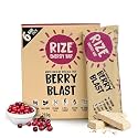 RIZE Energy Bar | Caffeinated Energy Bar with 6gm High Protein | Sugar Free and Healthy Snacks for Men &amp; Women | High Fiber, Gluten Free Protein Bars, Zero Added Sugar | Pre and Post Work Out Protein Bar (Berry Blast - Pa