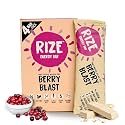 RIZE Energy Bar | Caffeinated Energy Bar with 6gm High Protein | Sugar Free and Healthy Snacks for Men &amp; Women | High Fiber, Gluten Free Protein Bars, Zero Added Sugar | Pre and Post Work Out Protein Bar (Berry Blast - Pa