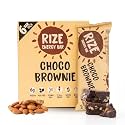 RIZE Energy Bar | Caffeinated Energy Bar with 6gm High Protein | Sugar Free and Healthy Snacks for Men &amp; Women | High Fiber, Gluten Free Protein Bars, Zero Added Sugar | Pre and Post Work Out Protein Bar (Choco Brownie - 
