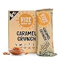 RIZE Energy Bar | Caffeinated Energy Bar with 5gm High Protein | Sugar Free and Healthy Snacks for Men & Women | High Fiber, Gluten Free Protein Bars, Zero Added Sugar | Pre and Post Work Out Protein Bar (Caramel Crunch -