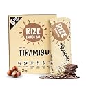 RIZE Energy Bar | Caffeinated Energy Bar with 6gm High Protein | Sugar Free and Healthy Snacks for Men &amp; Women | High Fiber, Gluten Free Protein Bars, Zero Added Sugar | Pre and Post Work Out Protein Bar (Tiramisu- Pack o