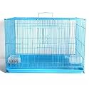 rizopets Bird Cage, Crate For Rabbit, Parrots And Small Pets With Sliding Tray, 2 Feeding Cup &amp; 2 Perch With Secure Lock (2 Feet, Blue), Metal
