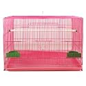 Rizopets Bird Cage, Crate for Rabbit, Parrots and Small Pets with Sliding Tray, 2 Feeding Cup & 2 Perch with Secure Lock (1.5 Feet, Pink) Metal
