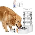 RIZZARI 8L Gravity Dog Water Dispenser: Wide Mouth Stainless Steel Bowl