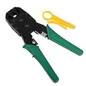 RJ-45 Crimping Tool | 3-in-1 Network Cable Crimper, Cutter & Stripper | Ethernet LAN Connector Crimping Tool for RJ45, RJ11, RJ12 | Heavy Duty & Durable (Pack of 1)