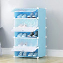 RJ CREATION 5 Door 5 Shelf Plastic Metal Plastic Collapsible Shoe Stand Plastic Shoe Stand (SKY BLUE, 5 Shelves, DIY(Do-It-Yourself))