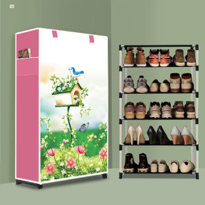 rj creation 5 tier foldable shoe rack  space saver universal for entry bedroom  balcony plastic shoe stand
