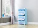 RJ CREATION 6 Door 6 Shelf Plastic Metal Plastic Collapsible Shoe Stand Plastic Shoe Stand (SKY BLUE, 6 Shelves, DIY(Do-It-Yourself))