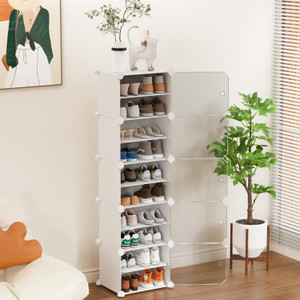 rj creation shoe rack 10 plastic shoe stand white 10 shelves diydo-it-yourself