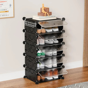 rj creation shoe rack 5 plastic shoe stand black 5 shelves diydo-it-yourself