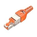 RJ45 CAT8 Cat7 CAT6A Connector RJ45 Terminated 10Gbps(1PCS,Brown)