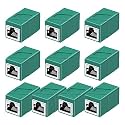 RJ45 Coupler, 10 Pack Ethernet Adapters Female to Female, Ethernet Cable Extender Adapter, 8-Pin Modular Straight Through, Network Connectors for Cat8/Cat7/Cat6/Cat6a/Cat5e/Cat5 Ethernet Cable(Green)