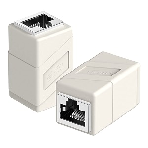 rj45 coupler 2 pack ethernet adapters female to female ethernet cable extender adapter 8-pin modular straight through network connectors for cat8cat7cat6cat6acat5ecat5 ethernet cablewhite