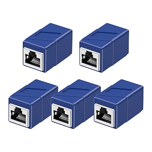 rj45 coupler 5 pack ethernet adapters female to female ethernet cable extender adapter 8-pin modular straight through network connectors for cat8cat7cat6cat6acat5ecat5 ethernet cableblue