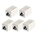 RJ45 Coupler, 5 Pack Ethernet Adapters Female to Female, Ethernet Cable Extender Adapter, 8-Pin Modular Straight Through, Network Connectors for Cat8/Cat7/Cat6/Cat6a/Cat5e/Cat5 Ethernet Cable(White)