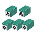 RJ45 Coupler, 5 Pack Ethernet Adapters Female to Female, Ethernet Cable Extender Adapter, 8-Pin Modular Straight Through, Network Connectors for Cat8/Cat7/Cat6/Cat6a/Cat5e/Cat5 Ethernet Cable(Blue)