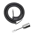 RJ9 Phone Cord & Detangler Kit, 8FT Uncoiled Cable & 360° Swivel, Black