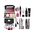 TYA 6155 Makeup Kit With 7 Black Makeup Brushes | Contour Stick | Primer | Fixer | Foundation | Kajal | 36H Eyeliner | Eyelashes &amp; Curler | Beauty Blender &amp; 3in1 Liner | Mascara &amp; Eyebrow Pencil(Pack of 20)