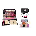 TYA 6155 Makeup Kit with 7 Black Makeup Brushes and 6in1 Makeup Sponges - (Pack of 14) Multicolor