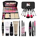 TYA 6155 Makeup Kit and 7 Black Makeup Brushes, Matte Fixer, Primer, Contour, Foundation, 3in1 Eyeliners Combo, Kajal with 36H Eyeliner - (Pack of 17)