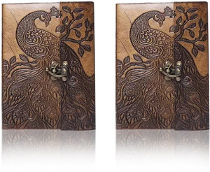 rjkart handmade leather dairy combo a5 diary unruled 200 pages