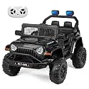 RJV 12V 7Ah Kids Ride On Truck, Electric Car, Parent Remote, Black