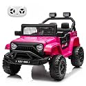 RJV 12V 7Ah Kids Ride On Truck, Electric Car, Parent Remote, Pink