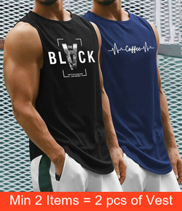 RK CLOTHINGS Cotton Blend Fabric Gym Vest