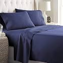 100% Pure Natural Egyptian Cotton 450 Thread Count 3 Piece Luxurious| Ultra Comfortable| Sateen Weave 1 Fitted (Up to 12" Deep) + 2 Pillow Bed Sheet Set|| 6 by 6/ Double,Sky Blue Solid