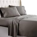 100% Pure Natural Egyptian Cotton 450 Thread Count 3 Piece Luxurious| Ultra Comfortable| Sateen Weave 1 Fitted (Up to 12" Deep) + 2 Pillow Bed Sheet Set|| 6 by 6/ Double,Dark Grey Solid