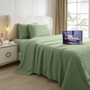 micro fiber stripe bed sheets 450 tc  sateen finish luxuries hotel comfortable 3 pieces flat sheet set 1 flat with 2 pillow cover bedsheet set for home moss queen
