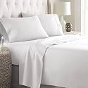 Natural Egyptian Cotton 450 Thread Count 3 Piece Luxurious| Ultra Comfortable| Sateen Weave 1 Fitted (Up to 12" Deep) + 2 Pillow Bed Sheet Set|| King Size,White Solid