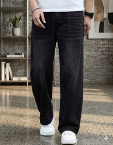 RKDENIM Wide Leg Men Black Jeans