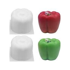 rkpm homes candle molds  3d fruits shape fondant silicone wax mould  succulent molds  handmade candles making  mould for mousse dessert soap cake diy decorating  1 cavity capsicum shape