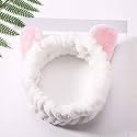 RKPM HOMES Cute Cat Ears Velvet Headbands Colors, Soft Spa Makeup Fashion Plush Hairband for Women - Pink
