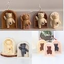 RKPM HOMES Kick Bear Candle Mold I 3D Cute Little Bear Arch Door Frame Gypsum Silicone Mould I for DIY Handmade Ornament Chocolate, Cake Décor, Aromatherapy, Soap, Resin Art Craft Home Decoration
