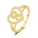 RLMOON Gold Initial Ring for Women Non Tarnish Vintage Initial Heart Ring