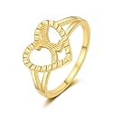 RLMOON Gold Initial Ring for Women Non Tarnish Vintage Initial Heart Ring