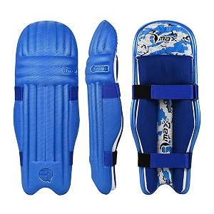 rmax royal blue cricket batting legguard pad full size