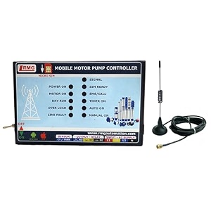 rmg advanced gsm motor starter  no app amp no internet needed  control single phase switch or mcb operated pumps via mobile calls amp sms  timer scheduler alerts overload amp dry run protection
