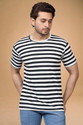 RMGARMENTMK Striped Men Round Neck Grey T-Shirt