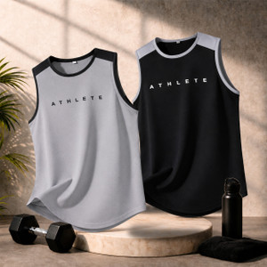 RMLKN Printed Men Round Neck Grey Black