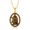 RN Antique Plated Lord Radha Krishna, Shyam, Sawariya Pendant Locket Chain Gold-plated Brass Pendant