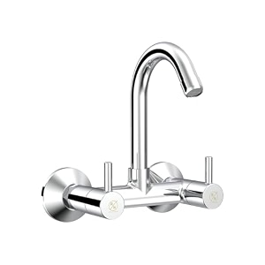 rn wall mounted sink mixer with swivel spout  hot amp cold water tap for kitchen amp bathroom  durable brass faucet with chrome finish_rnrop24g18