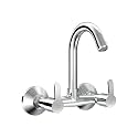 RN Wall Mounted Sink Mixer with Swivel Spout | Hot &amp; Cold Water Tap for Kitchen &amp; Bathroom | Durable Brass Faucet with Chrome Finish_RNKAL24G18
