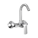 RN Wall Mounted Sink Mixer with Swivel Spout | Hot &amp; Cold Water Tap for Kitchen &amp; Bathroom | Durable Brass Faucet with Chrome Finish_RNSOL24G18