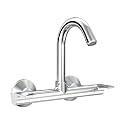 RN Wall Mounted Sink Mixer with Swivel Spout | Hot &amp; Cold Water Tap for Kitchen &amp; Bathroom | Durable Brass Faucet with Chrome Finish_RNSIL24G18