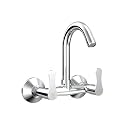 RN Wall Mounted Sink Mixer with Swivel Spout | Hot &amp; Cold Water Tap for Kitchen &amp; Bathroom | Durable Brass Faucet with Chrome Finish_RNMAL24G18